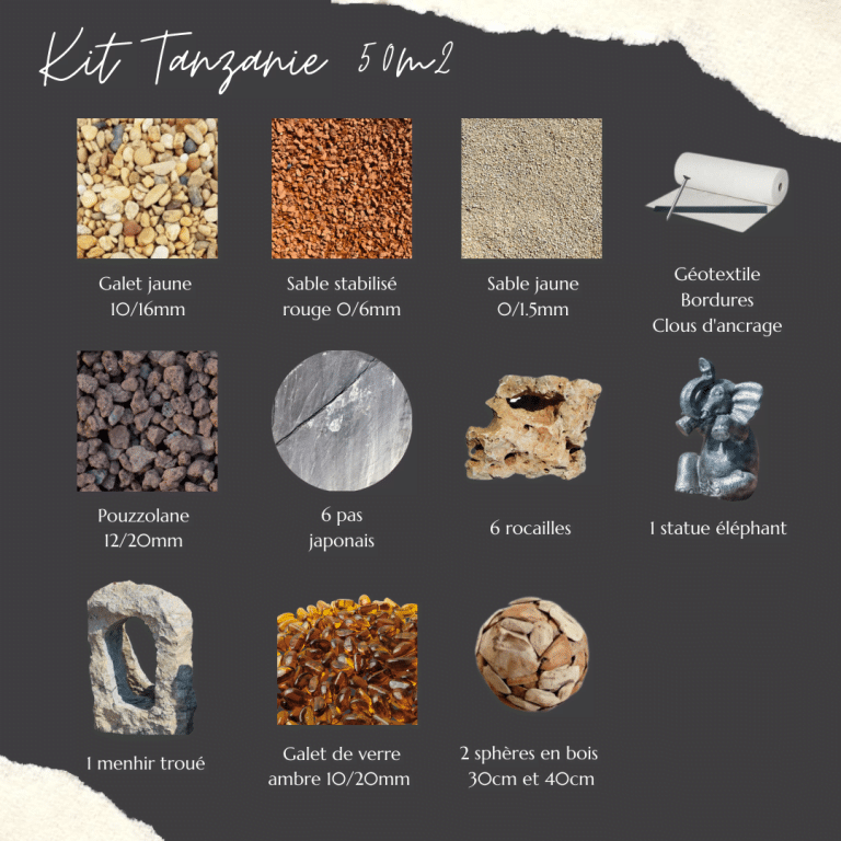 kit decoration jardin tanzanie 50m2