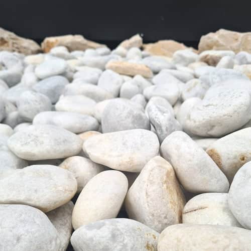 galet marbre blanc roule 40 60 mm