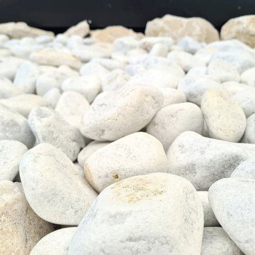 galet marbre blanc 60 100 mm