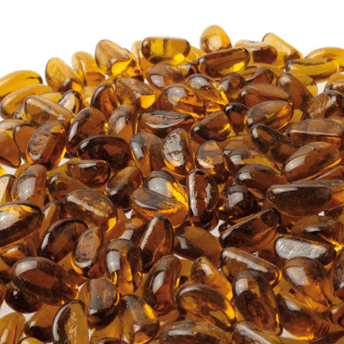 GALET EN VERRE AMBRE