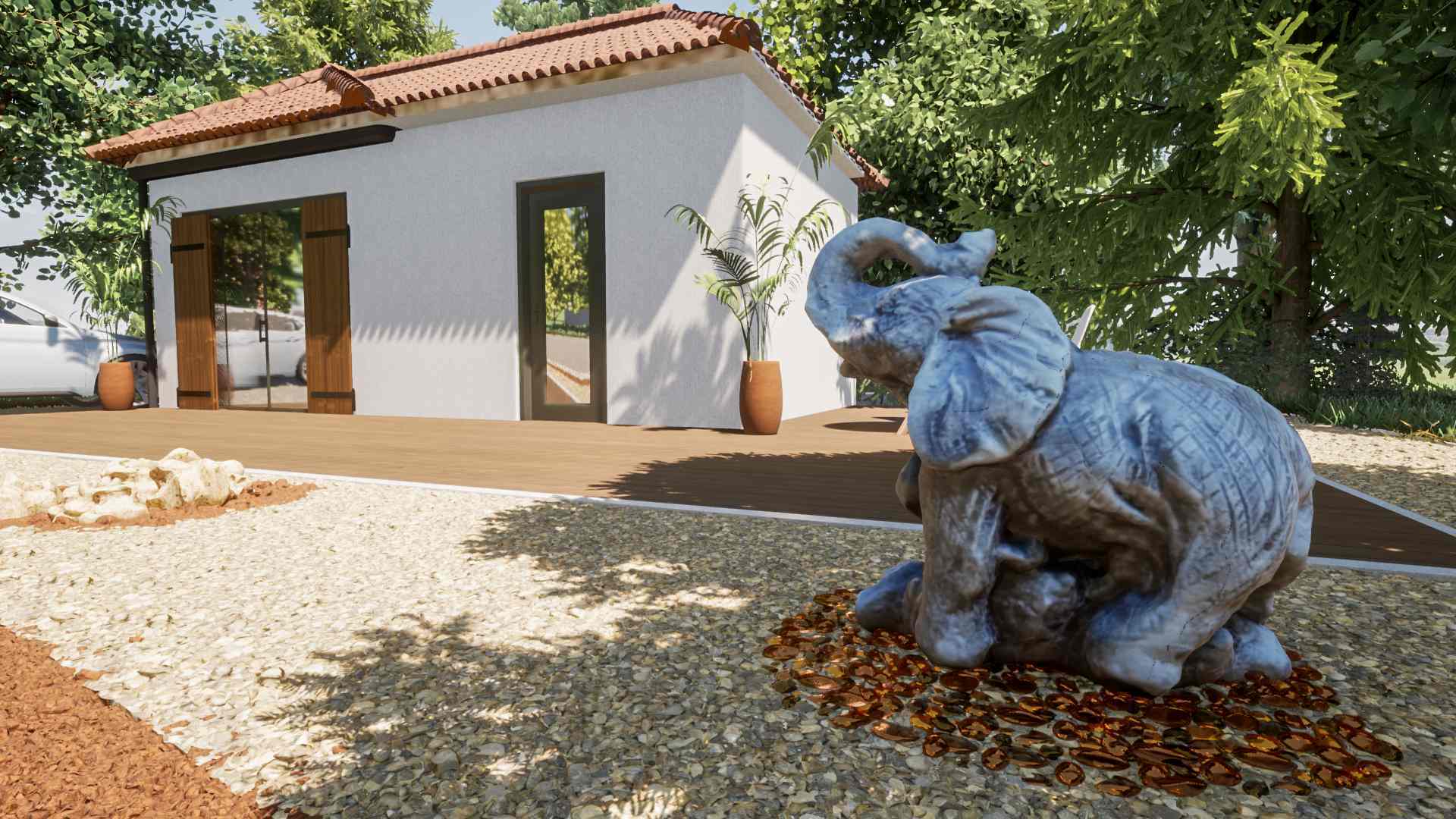 kit decoration jardin tropical