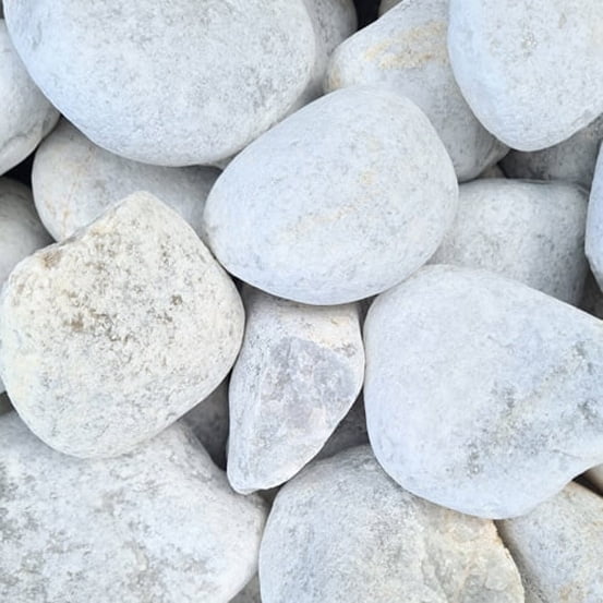 galet blanc roule 60 100 mm - King Matériaux