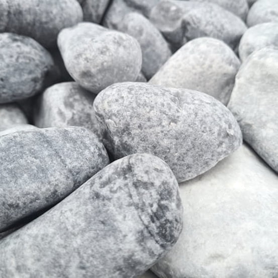 galet marbre gris codol nevada 40 60 mm - King Matériaux