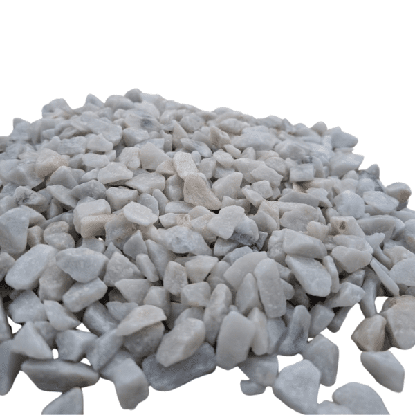 gravier cristal marbre blanc terrasse