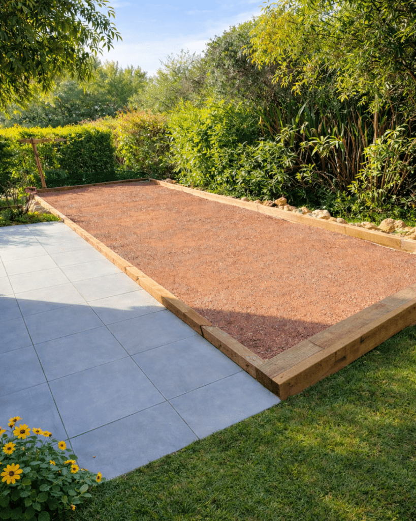 Terrain de pétanque rose de Provence France