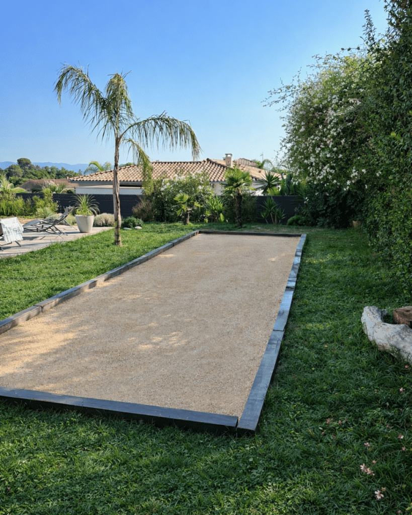 Terrain de pétanque sable stabilisé beige 0/8mm