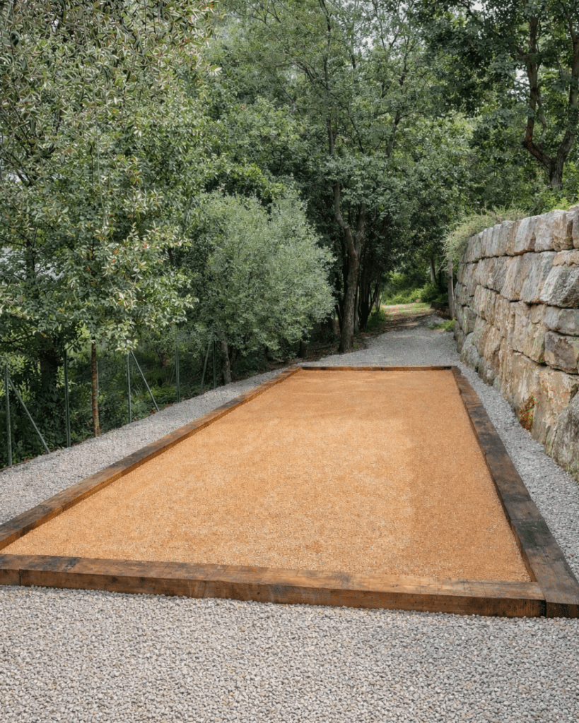 Terrain de pétanque sable stabilisé rose 0/8mm